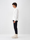 Xint Ekru Pamuk Dokulu Regular Fit Sweatshirt