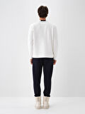Xint Ekru Pamuk Dokulu Regular Fit Sweatshirt