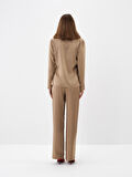 Xint Camel İpeksi Saten Regular Fit Pantolon
