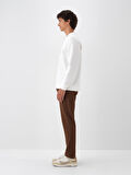 Xint Ekru Pamuk Dokulu Regular Fit Sweatshirt