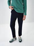 Xint Lacivert Pamuk Dokulu Regular Fit Jogger Pantolon