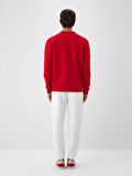 Xint Kırmızı Pamuk Dokulu Regular Fit Sweatshirt