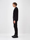 Xint Siyah Pamuk Dokulu Regular Fit Sweatshirt