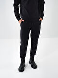 Xint Siyah Pamuk Dokulu Regular Fit Sweat Pantolon