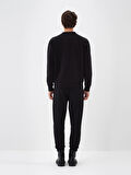 Xint Siyah Pamuk Dokulu Regular Fit Sweat Pantolon
