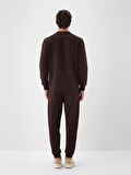 Xint Kahverengi Pamuk Dokulu Regular Fit Sweat Pantolon