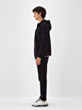 Xint Siyah Pamuk Dokulu Regular Fit Sweatmont