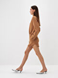 Xint Camel Pamuk Dokulu Oversize Elbise