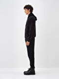 Xint Siyah Pamuk Dokulu Regular Fit Sweatshirt