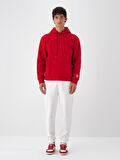 Xint Kırmızı Pamuk Dokulu Regular Fit Sweatshirt