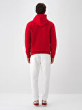 Xint Kırmızı Pamuk Dokulu Regular Fit Sweatshirt