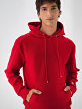 Xint Kırmızı Pamuk Dokulu Regular Fit Sweatshirt