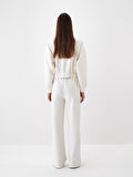 Xint Ekru Pamuk Dokulu Oversize Sweatmont