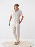 Naturel Regular Fit Keten Sweat Pantolon