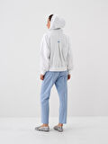 Beyaz Oversize Pamuklu Sweatmont