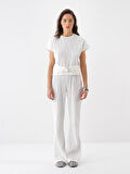 Beyaz Regular Fit  Pantolon