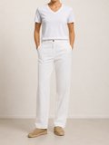 Xint Beyaz Pamuk Dokulu Regular Fit Pantolon