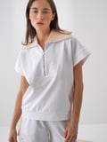 Beyaz Oversize Pamuklu Sweatshirt