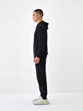 Siyah Regular Fit Pamuklu Sweatmont