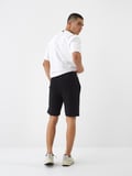 Siyah Regular Fit Pamuklu Şort