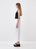 Beyaz Oversize Pamuklu Pantolon