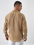 Camel Regular Fit Keten Gömlek