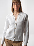 Beyaz Oversize  Hırka