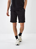 Siyah Regular Fit Pamuklu Şort