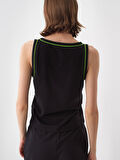 Siyah Regular Fit Pamuklu Atlet