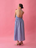 Mavi Regular Fit Keten Elbise