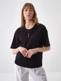 Siyah Oversize Pamuklu Bluz