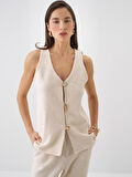 Naturel Oversize Pamuklu Bluz