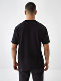Siyah Regular Fit Pamuklu Tişört