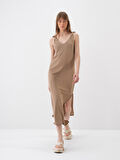 Camel Regular Fit Pamuklu Elbise