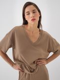 Camel Oversize Pamuklu Bluz