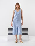 Mavi Regular Fit Keten Elbise
