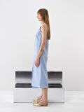 Mavi Regular Fit Keten Elbise