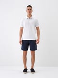 Lacivert Regular Fit Keten Şort