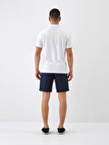 Lacivert Regular Fit Keten Şort