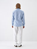 Beyaz Regular Fit Keten Pantolon