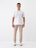 Bej Slim Fit Pamuklu Jogger Pantolon