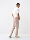 Bej Slim Fit Pamuklu Jogger Pantolon
