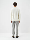 Xint Ekru Pamuk Dokulu Regular Fit Hırka