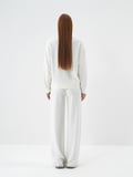 Xint Ekru Modal Dokulu Oversize Sweatshirt