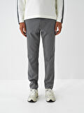 Xint Gri Esnek Dokulu Slim Fit Pantolon