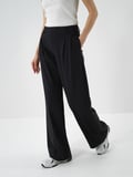 Xint Siyah Esnek Dokulu Oversize Pantolon