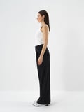 Xint Siyah Esnek Dokulu Oversize Pantolon