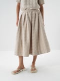 Xint Naturel Kapitone Dokulu Oversize Etek