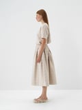 Xint Naturel Kapitone Dokulu Oversize Etek