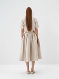Xint Naturel Kapitone Dokulu Oversize Etek